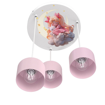 Lampa wisząca do pokoju dziewczynki Księżniczka Kubeczek 3xE27