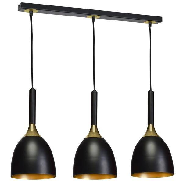 Nowoczesna lampa wisząca listwa CLARK BLACK/GOLD 3xE27 MLP6222