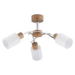 Lampa sufitowa ALFA PALOMA GLASS DREWNIANA 3xE27 70cm | 28663