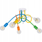 Lampa sufitowa do pokoju dziecka kolorowa Magiczny Zawijas 5xE27 Led 