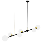 Lampa wisząca POP, MLP7846, czarny/złoty/biały, 6x40W E14