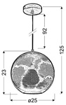 Lampa sufitowa wisząca Candellux Sfinks 31-43276  kula   E27 ażurowy jasno brązowy