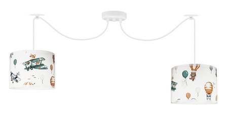 Lampa sufitowa do pokoju dziecięcego z motywem samolotu typu pająk 2xE27