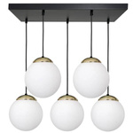 Nowoczesna lampa wisząca prostokąt SPARTA BLACK / GOLD MLP6501