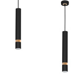 Lampa wisząca JOKER, MLP6305, czarny/drewno, 1x8W GU10