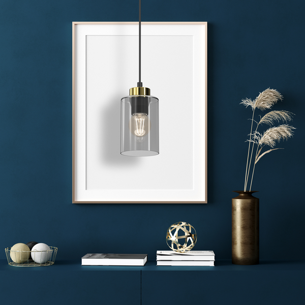 Lampa wisząca CHIC, MLP8383, czarny/złoty/dymiony, 1x60W E27