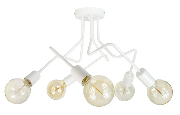 Lampa sufitowa do pokoju nastolatka biała Luna 5