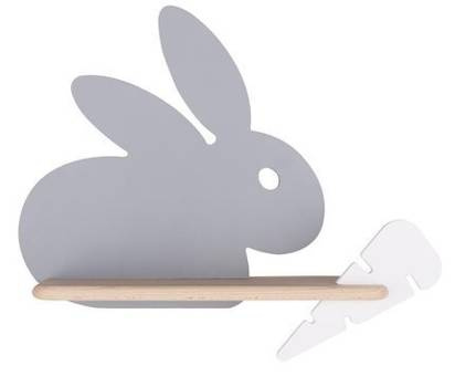 Lampa kinkiet półeczka 5W LED 4000K IQ Kids Rabbit szary+biały 21-84743