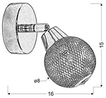 LAMPA ŚCIENNA KINKIET CANDELLUX NOVEL 91-06950  G9 CHROM