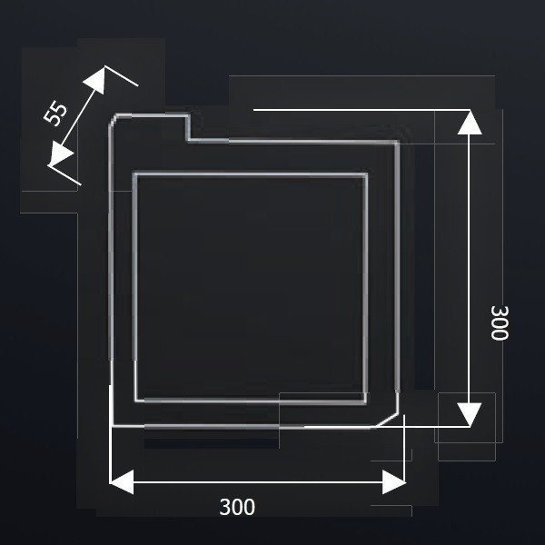 Kinkiet ścienny FRAME BLACK LED 30x30cm