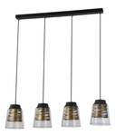 Lampa wisząca czarno-złota szkło 4xE27 Fresno