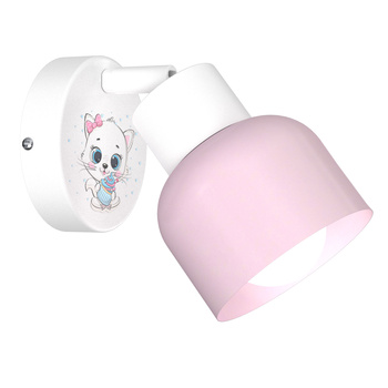 Lampa ścienna do pokoju dziewczynki z motywem kotka 1xE27