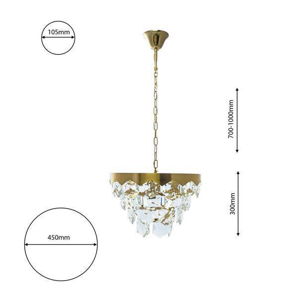 Lampa wisząca / Żyrandol GRACE GOLD 6xE14 marki MiLAGRO