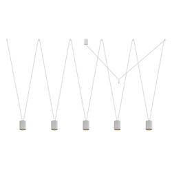 Lampa wisząca nad wyspę MORE TONE V regulowana 5x GU10 10W | biały złoty