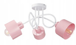 Lampa sufitowa do pokoju dziewczynki biało-różowa Zakręcony Kubeczek 3xE27 Led