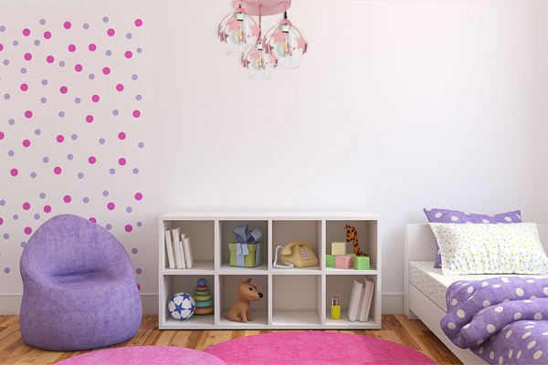 Lampa sufitowa do pokoju dziewczynki różowa w gwiazdki koło 3