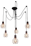 Lampa wisząca sufitowa czarno-miedziana 6x60W Verin Candellux 36-43092