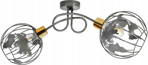 Lampa sufitowa do pokoju dziecka kolorowa Zakręcony Globus 2xE27 Led