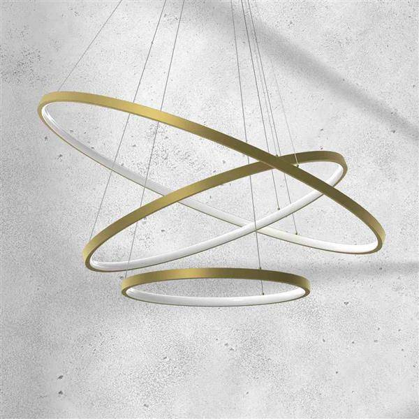 Designerska lampa wisząca ROTONDA GOLD 93W LED | Złota
