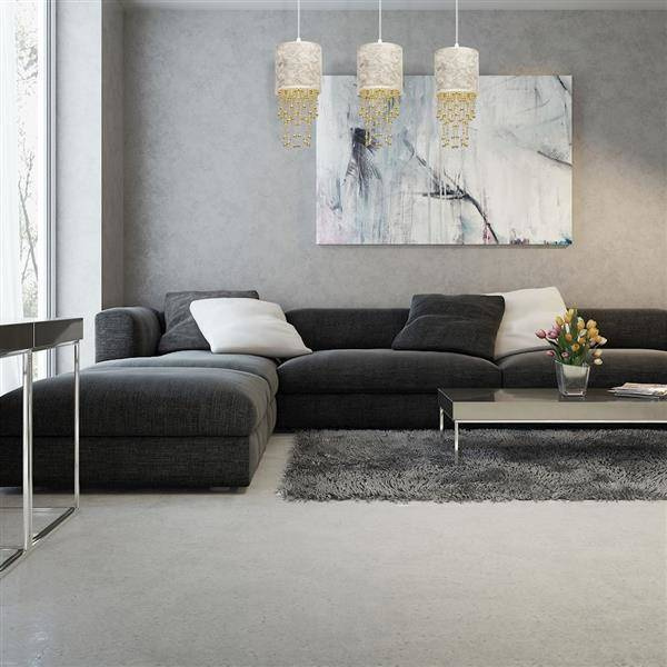 Nowoczesna lampa wisząca listwa ALMERIA WHITE/GOLD 3xE27 MLP6445