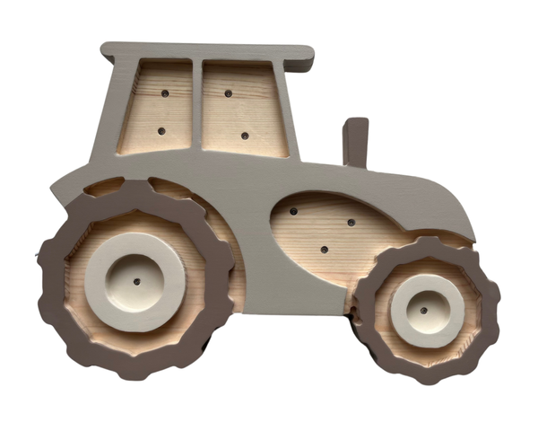Lampka nocna do pokoju chłopca Traktor drewniany