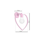 Lampa ścienna do pokoju dziewczynki  różowa  AMORE PINK 1xE27 