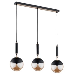Lampa wisząca ALFA MARAKAS CZARNO-ZŁOTA 3xE14 75cm | 62339