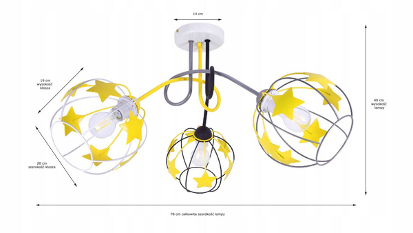 Lampa sufitowa do pokoju dziecka w gwiazdki Edison