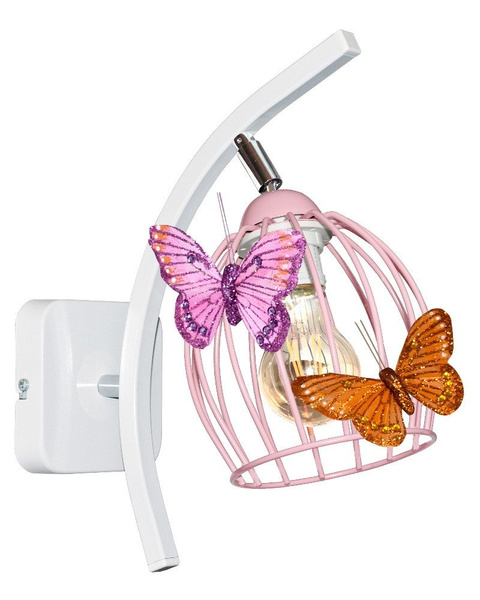 Lampa ścienna do pokoju dziewczynki Motylek 1xE27