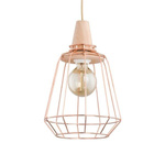 Druciana lampa kratka PEKA miedź/drewno śr. 24cm