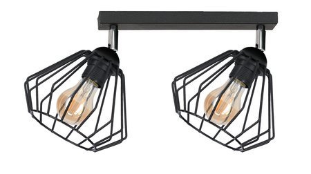 Lampa sufitowa młodzieżowa czarna Druciak Loft 2xE27