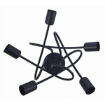 Lampa sufitowa do pokoju młodzieżowego czarna Magiczny Zawijas 5xE27 Led 