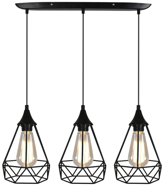 Lampa sufitowa wisząca czarna druciana 3x60W Ggraf Candellux 33-62901