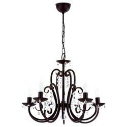 Żyrandol klasyczny świecznikowy NERO śr. 56cm czarny