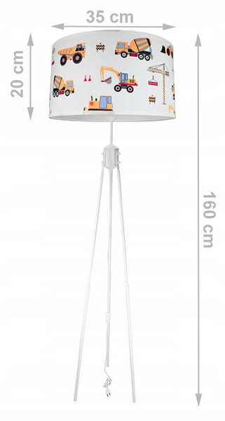 Lampa podłogowa do pokoju chłopca Koparki 