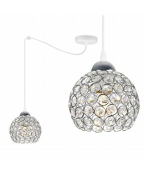 Nowoczesna Lampa Loft w Kolorach Bieli i Srebra CRYSTAL SPIDER