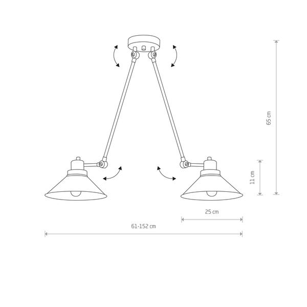 Lampa sufitowa na ramionach TECHNO II