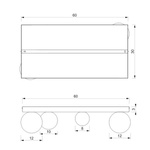 Nowoczesna lampa sufitowa BIBIONE GOLD, MLP8396, złota z białymi kloszami, 4x25W G9