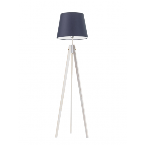 Podłogowa lampa drewniana do pokoju dziecka ARUBA brązowy klosz.
