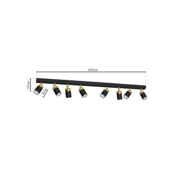 Lampa sufitowa JOKER BLACK/GOLD 8xGU10