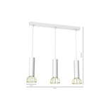 Lampa wisząca DANTE, MLP7255, biały/złoty, 3x8W LED GU10