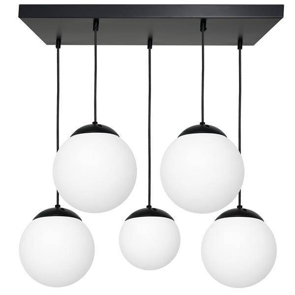 Nowoczesna lampa wisząca prostokąt LIMA BLACK 5xE14 MLP6525