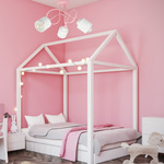 Lampa sufitowa do pokoju dziewczynki różowo-biała SERCA LOFT 3xE27