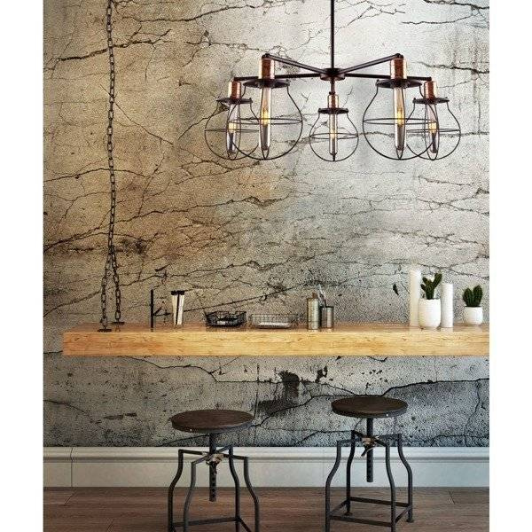 Lampa wisząca na łańcuchu szaro beżowa Elissa Candellux 33-04567