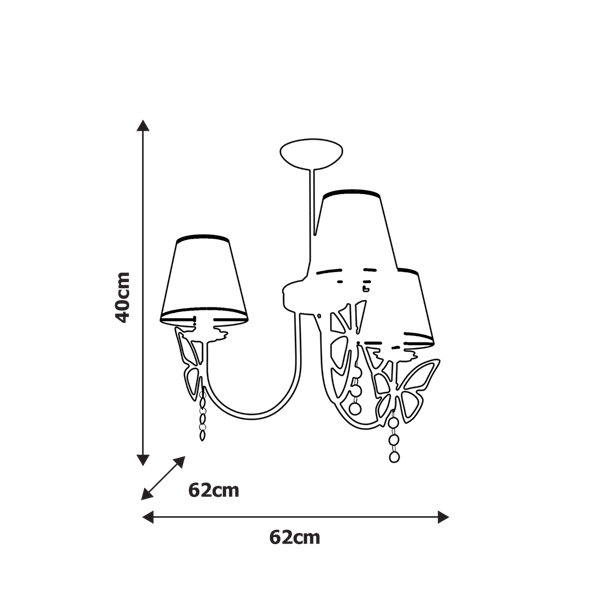 Lampa sufitowa do pokoju dziewczynki CHARLOTTE różowy śr. 62cm