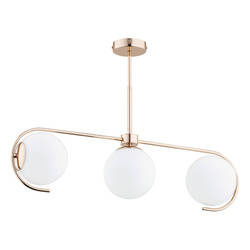 Stylowa lampa do salonu ASTANA WHITE 3xE14 wys. 47cm | złoty antyk