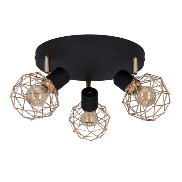 Lampa sufitowa Candellux Acrobat 98-66466 plafon czarny  E14 klosz złoty