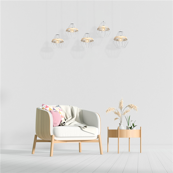 Lampa wisząca INDUSTRIALNA CLIFF WHITE 5xE27 MLP5520