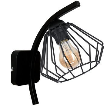 Lampa ścienna kinkiet czarny do pokoju nastolatka druciak fala Wire 1xE27