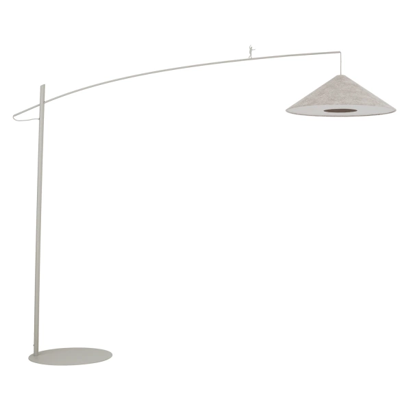 Lampa podłogowa POISE silk gray A E27 wys.240cm dług.260cm przewód 270cm włącznik | 11686